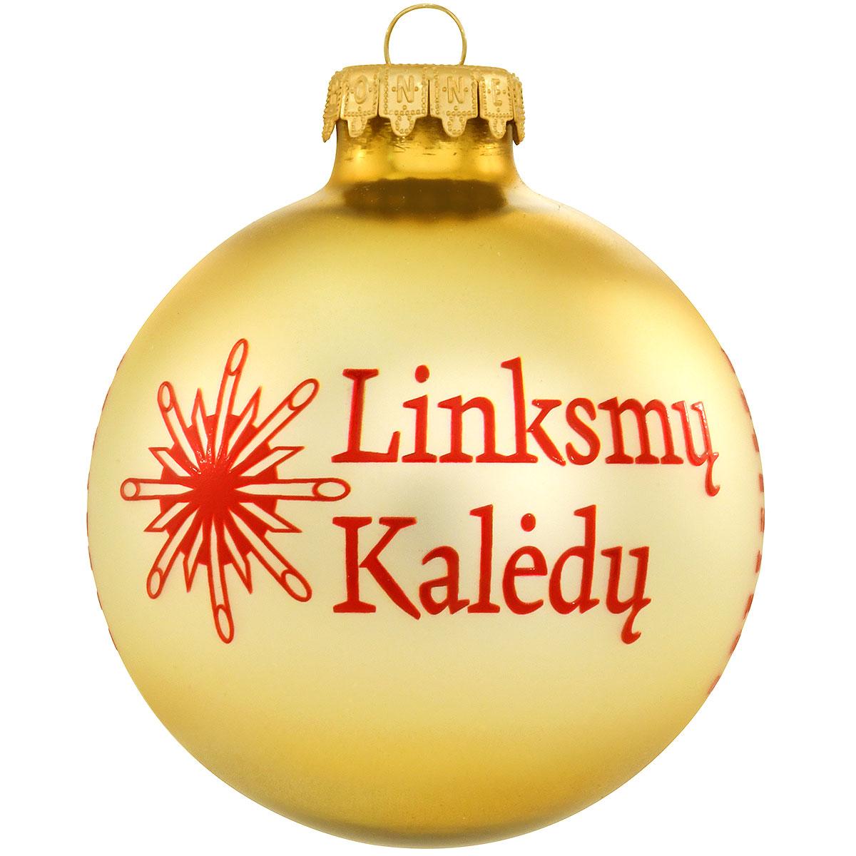 Linksmų Kalėdų Lithuanian Merry Christmas Greeting Glass Ornament