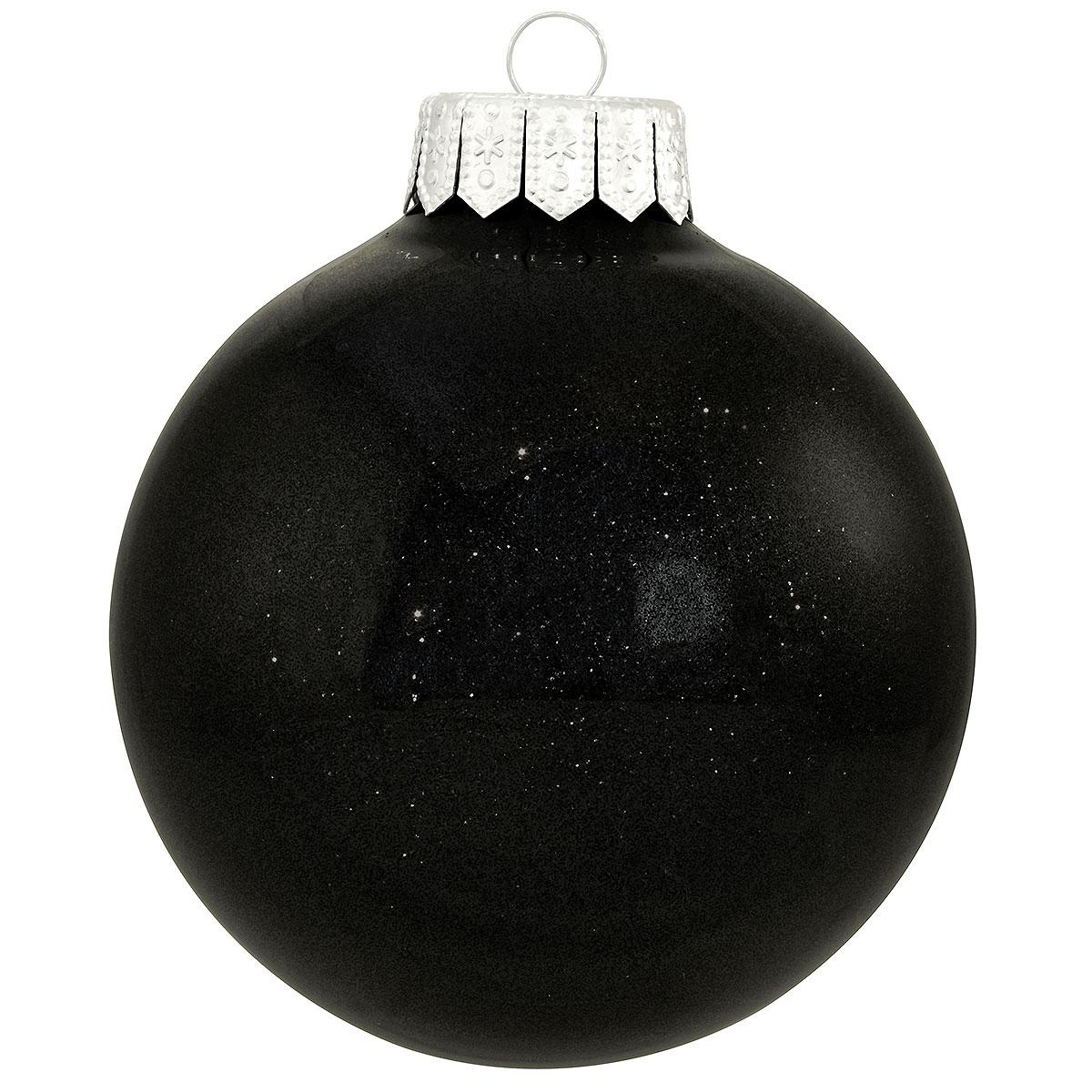 Black Sparkle Glass Ornament