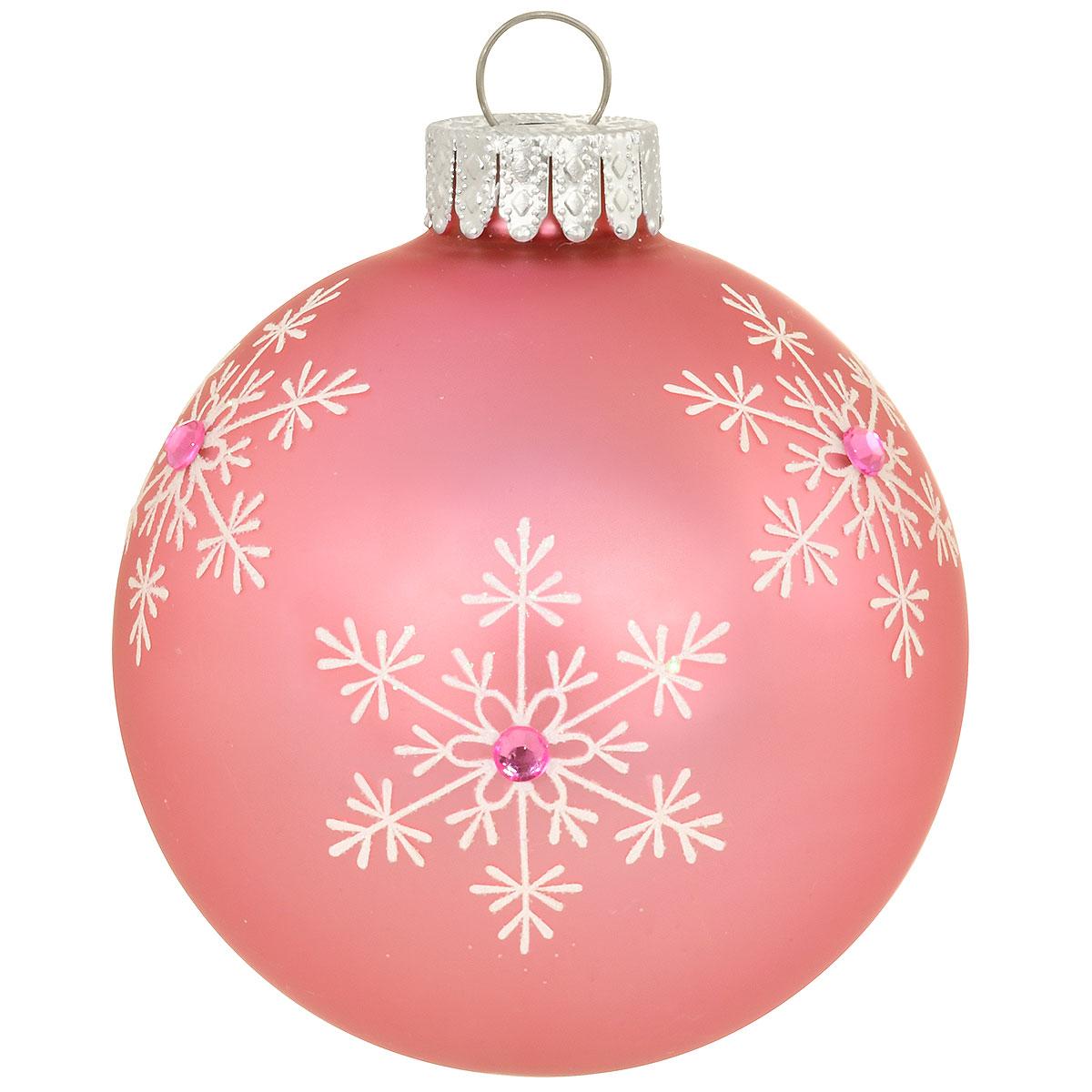 October Pink Rose Zircon Birthstone Glass Ornament