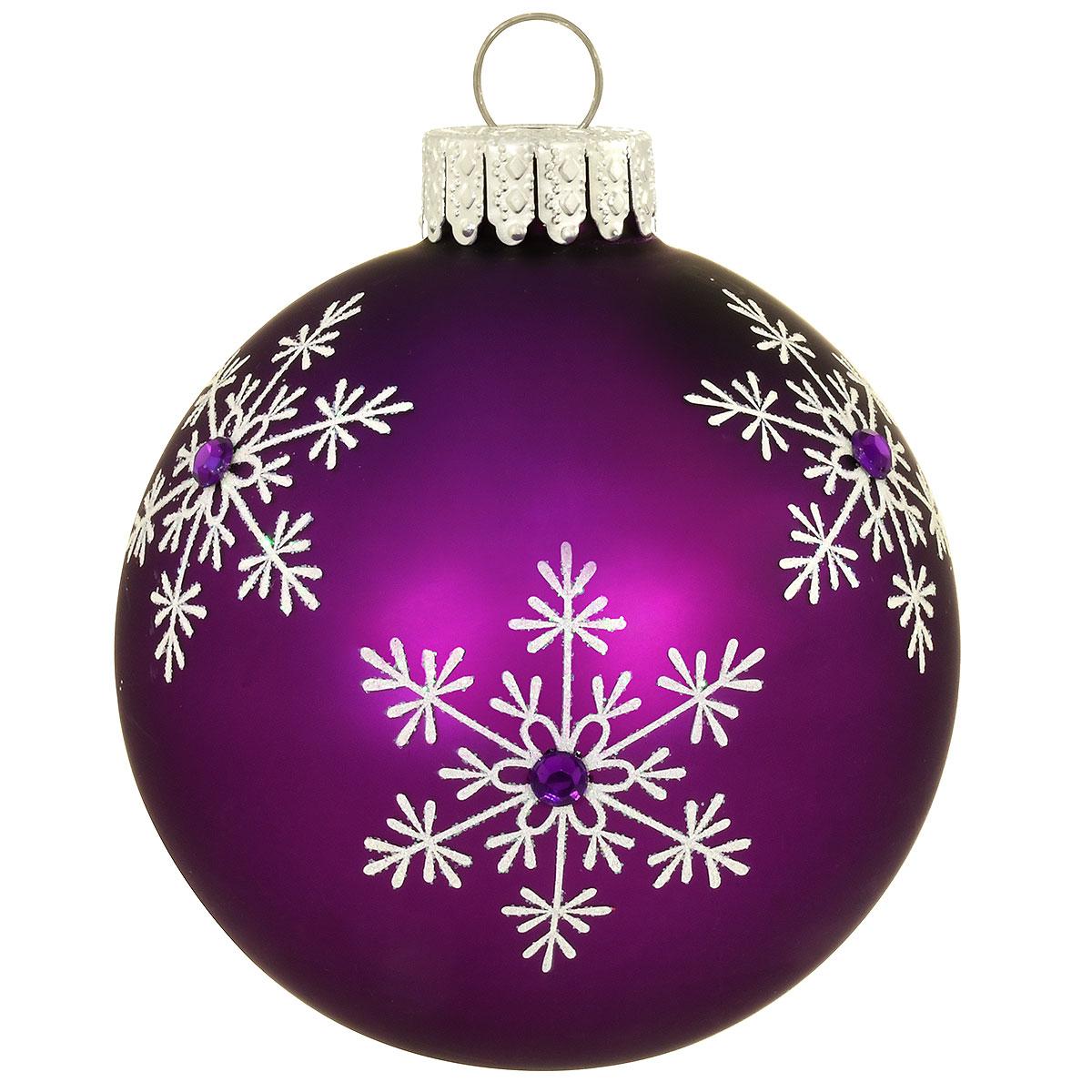 February Purple Amethyst Birthstone Glass Ornament
