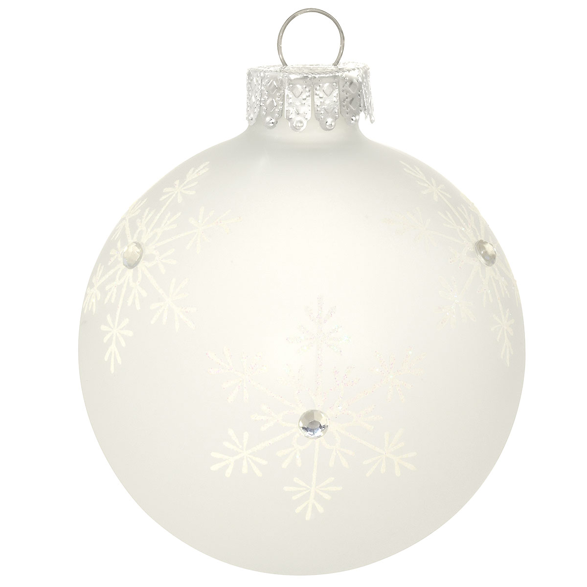 April Frosted White Diamond Birthstone Glass Ornament