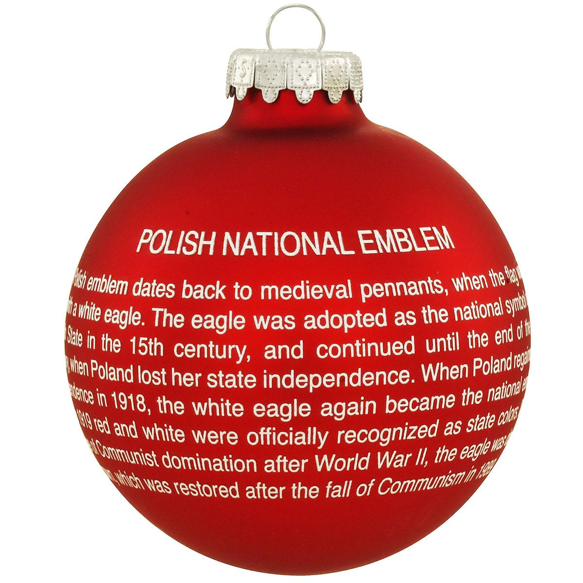 Polish National Emblem Glass Ornament