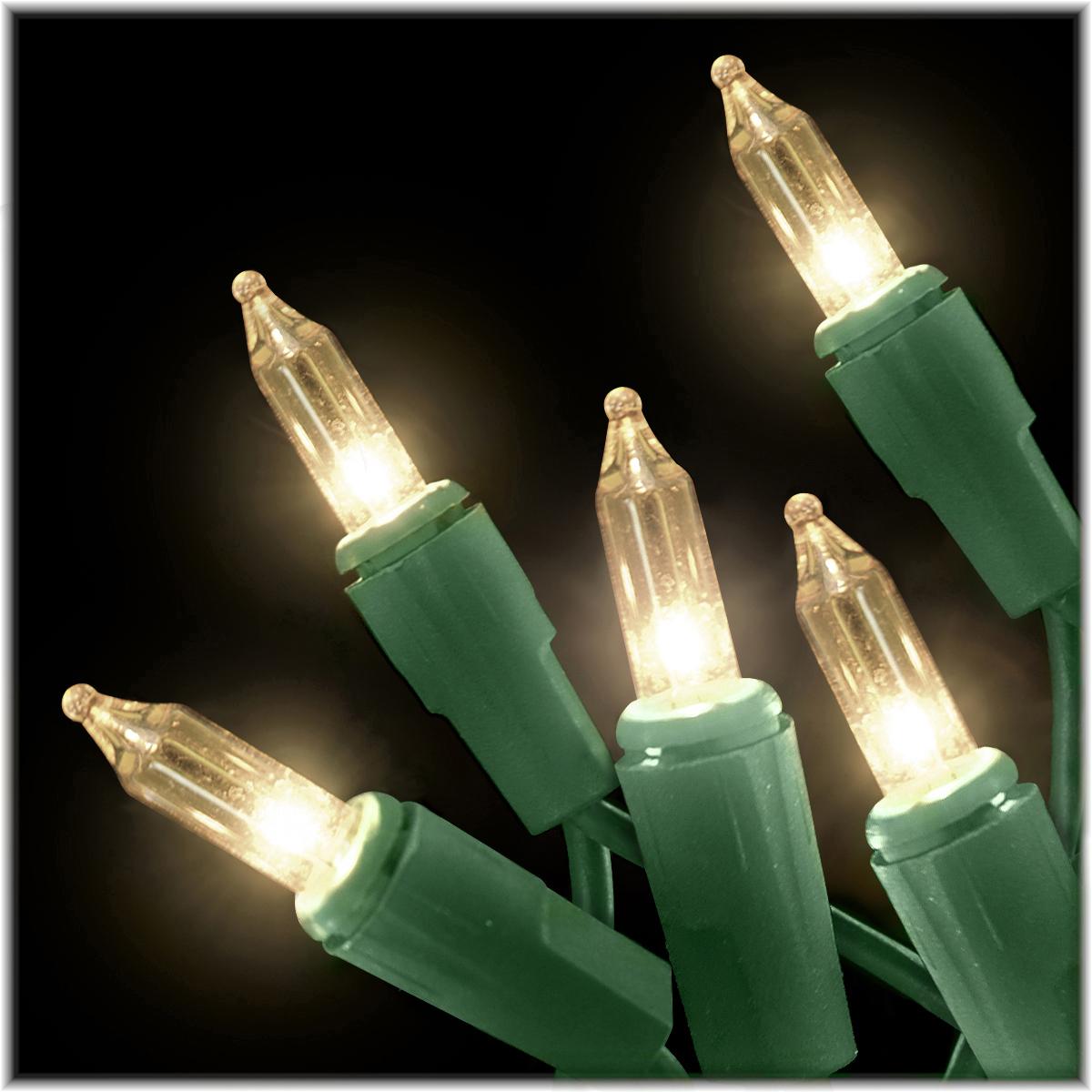 35 clear mini lights green wire deals