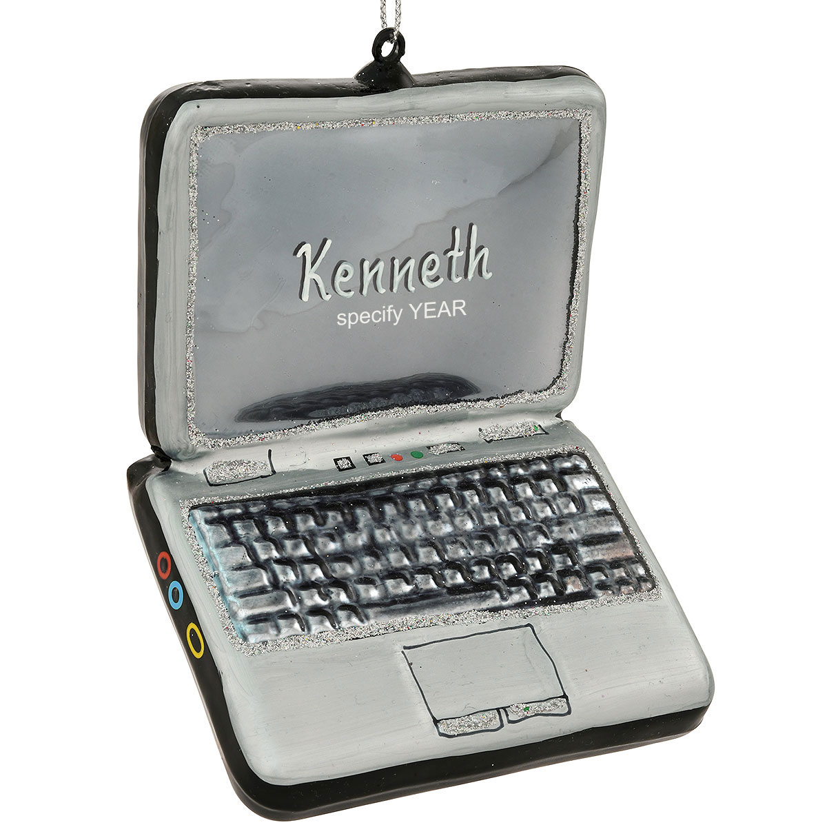 Personalized Laptop Glass Ornament