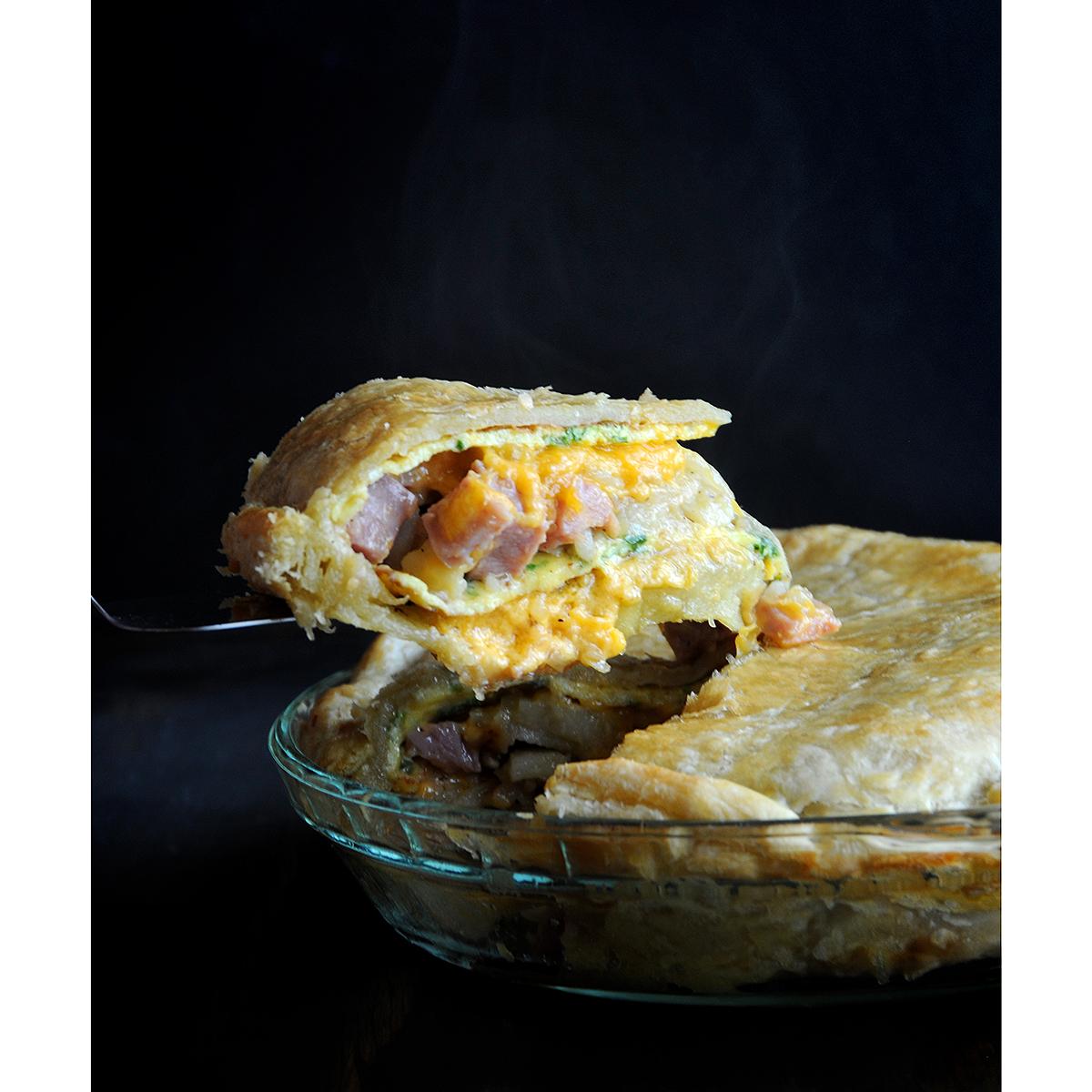 Potato Ham Omelette Pie Breakfast From Bronner's Flavorful Favorites Staff Cookbook 2