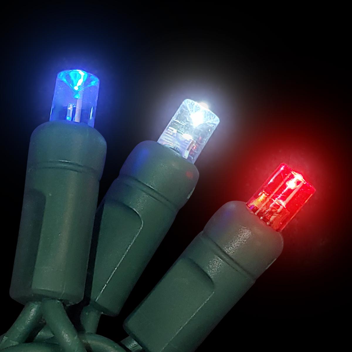 50 Red White And Blue LED Light Set