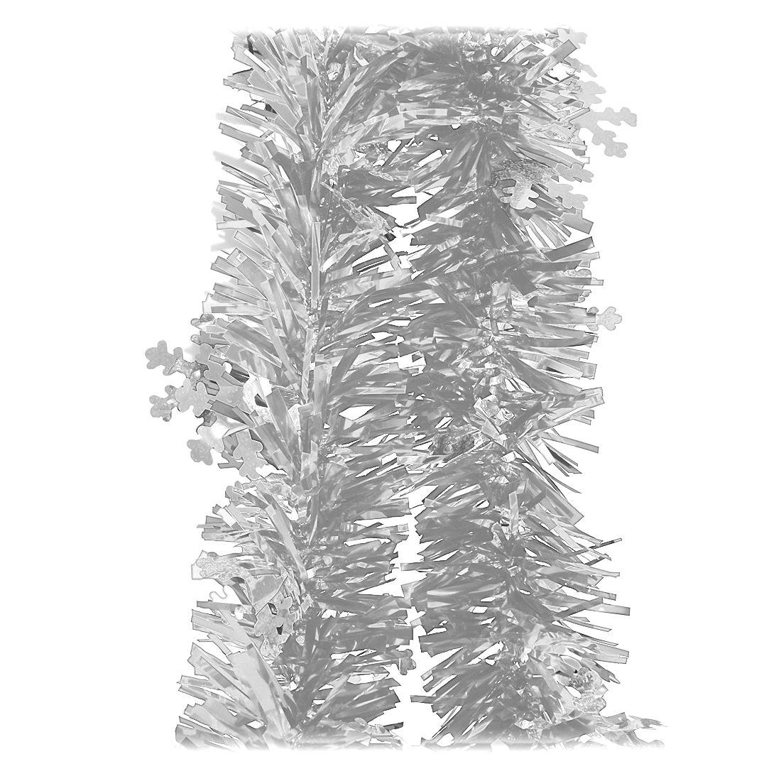 Silver Holographic Snowflake Tinsel Garland