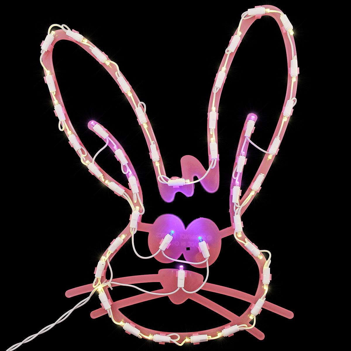LED Pink Bunny Face Ornamental