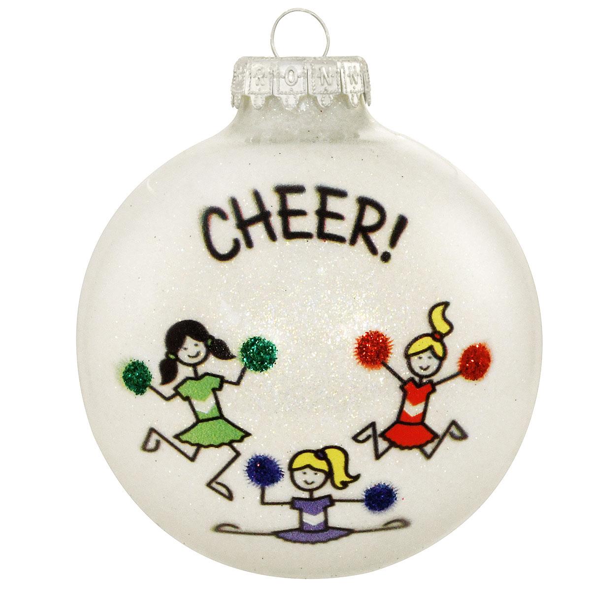 Cheer Sparkle Glass Ornament