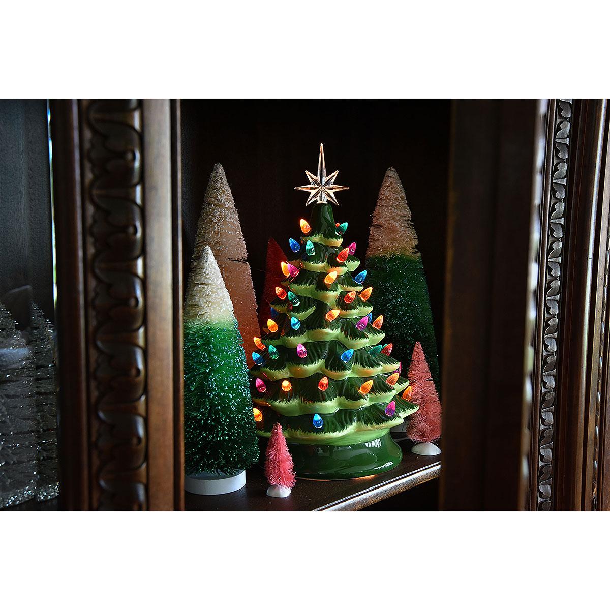 Ceramic Christmas Tree With Lights Vignette