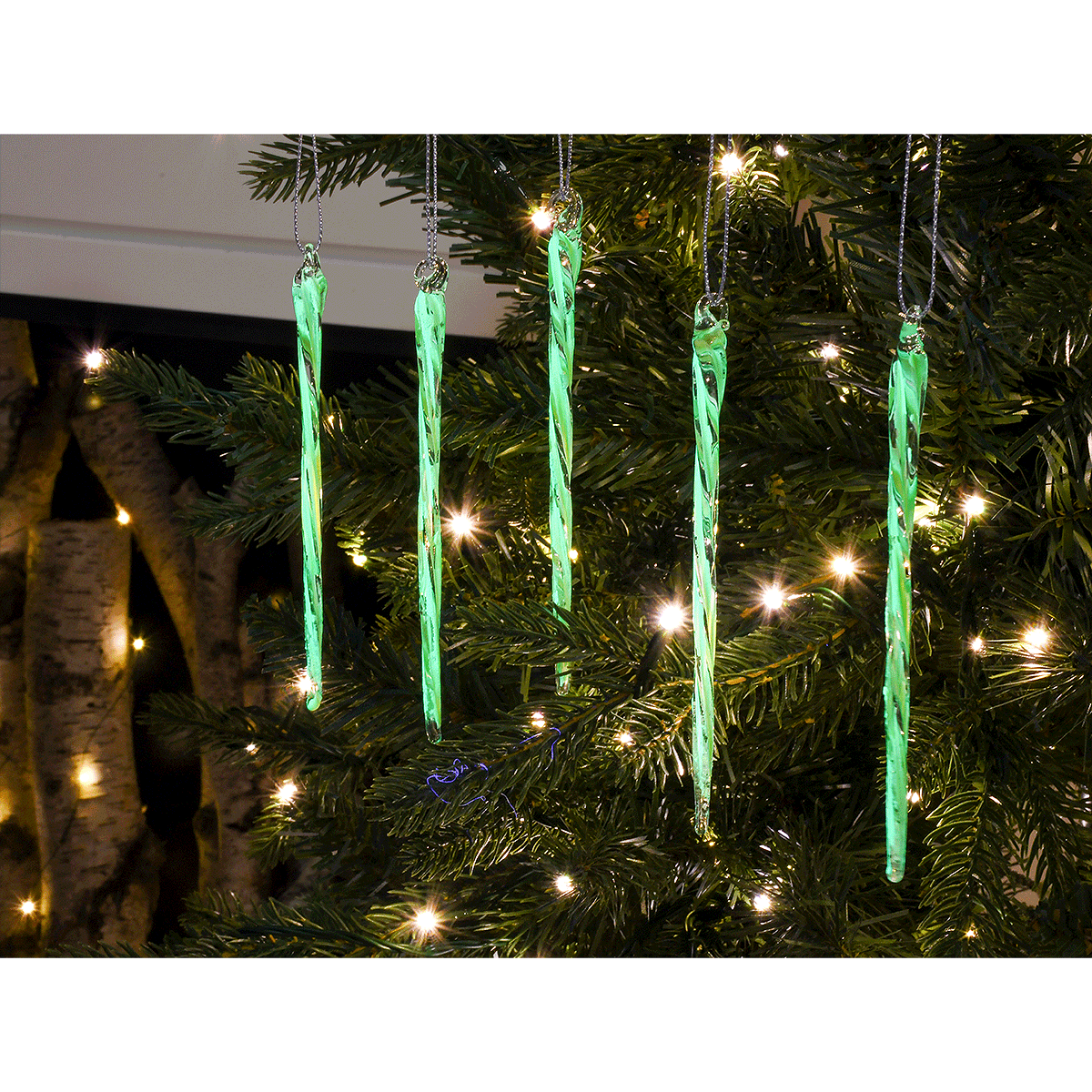 Glow In The Dark Spun Glass Icicles