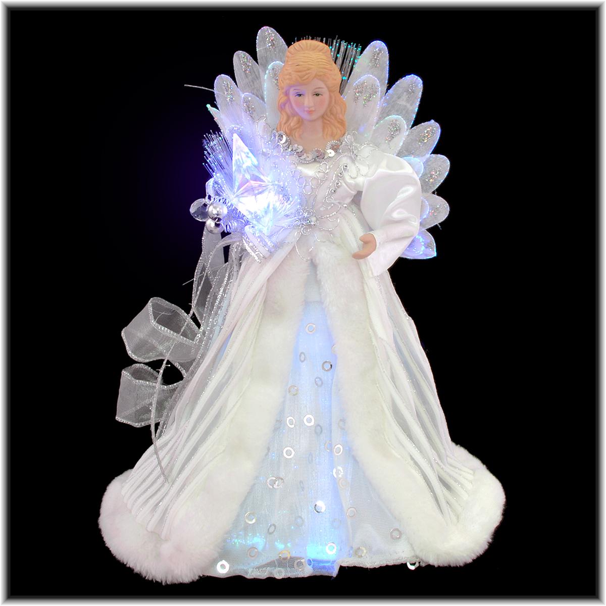 Alpine Angel Tree Topper with Fiber Optic Wings and LED Light