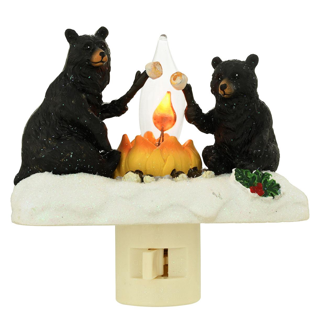Black Bears Campfire Night Light