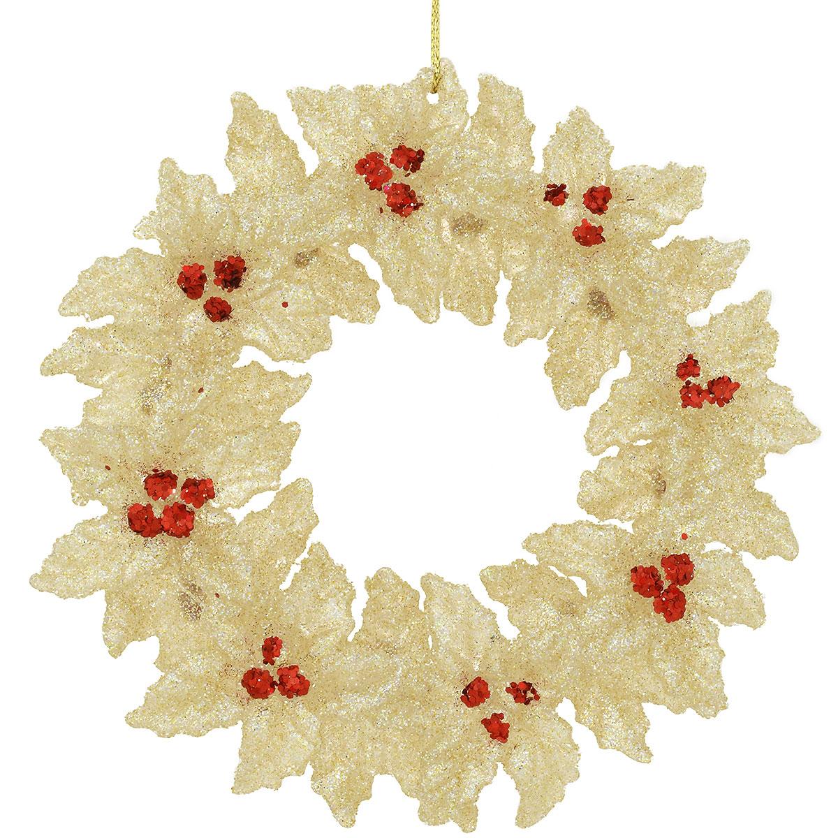 Snowflake White Glitter Plastic 9 Inch Ornament