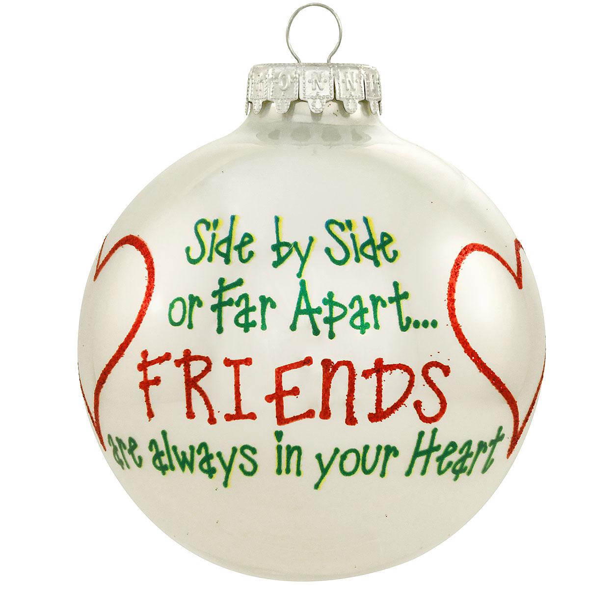Side By Side Friends Glass Ornament
