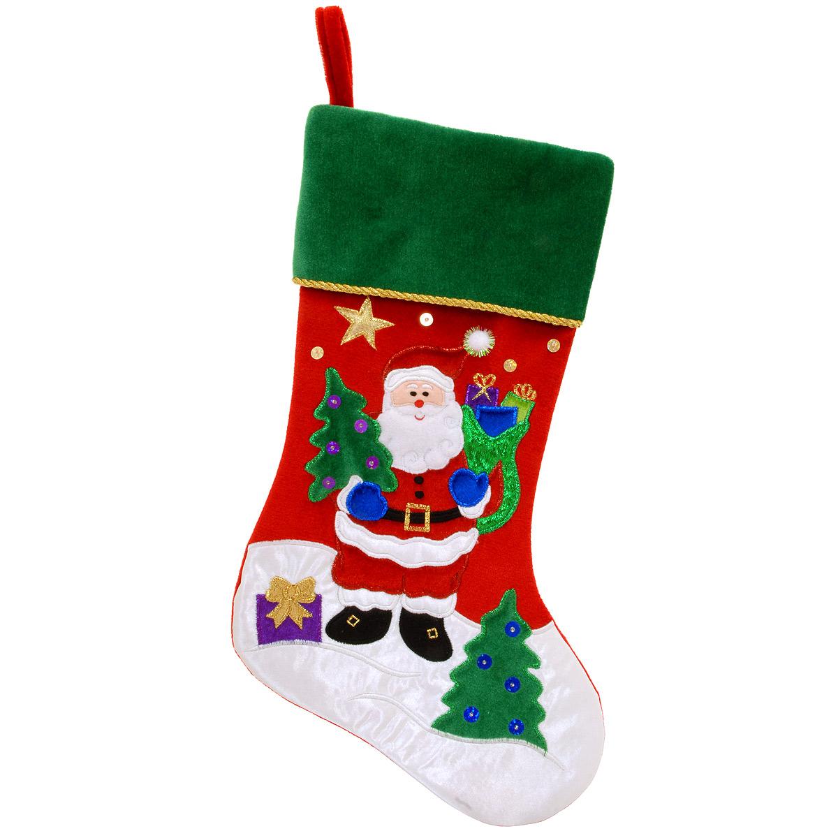 20.5 Inch Personalized Santa With Tree Stocking