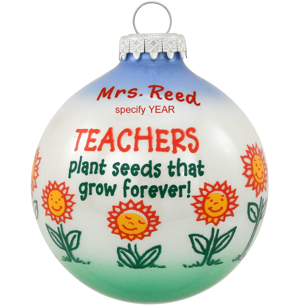 Personalized Teachers Plant Seeds Ornament