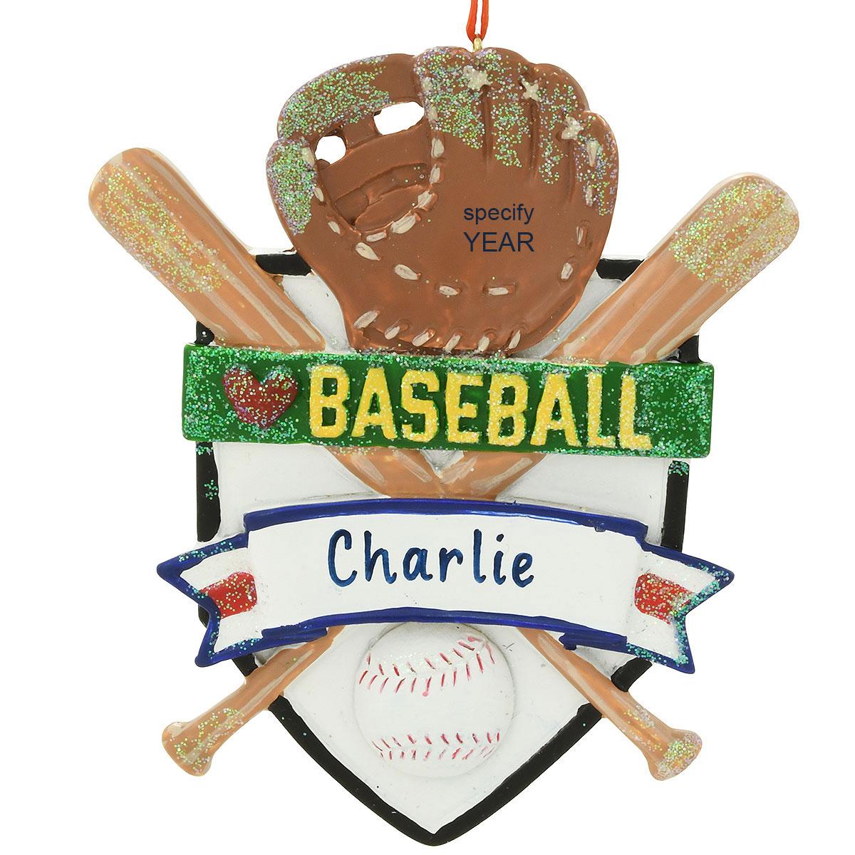 Personalized Love Baseball Ornament