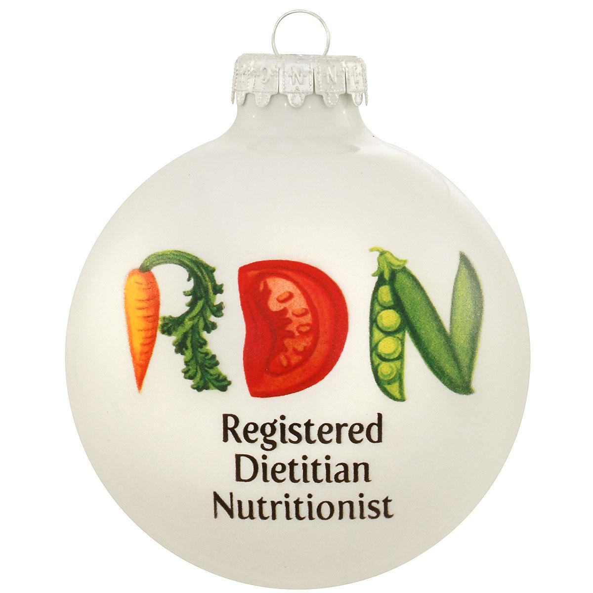 RDN Registered Dietician Nutritionist Glass Ornament