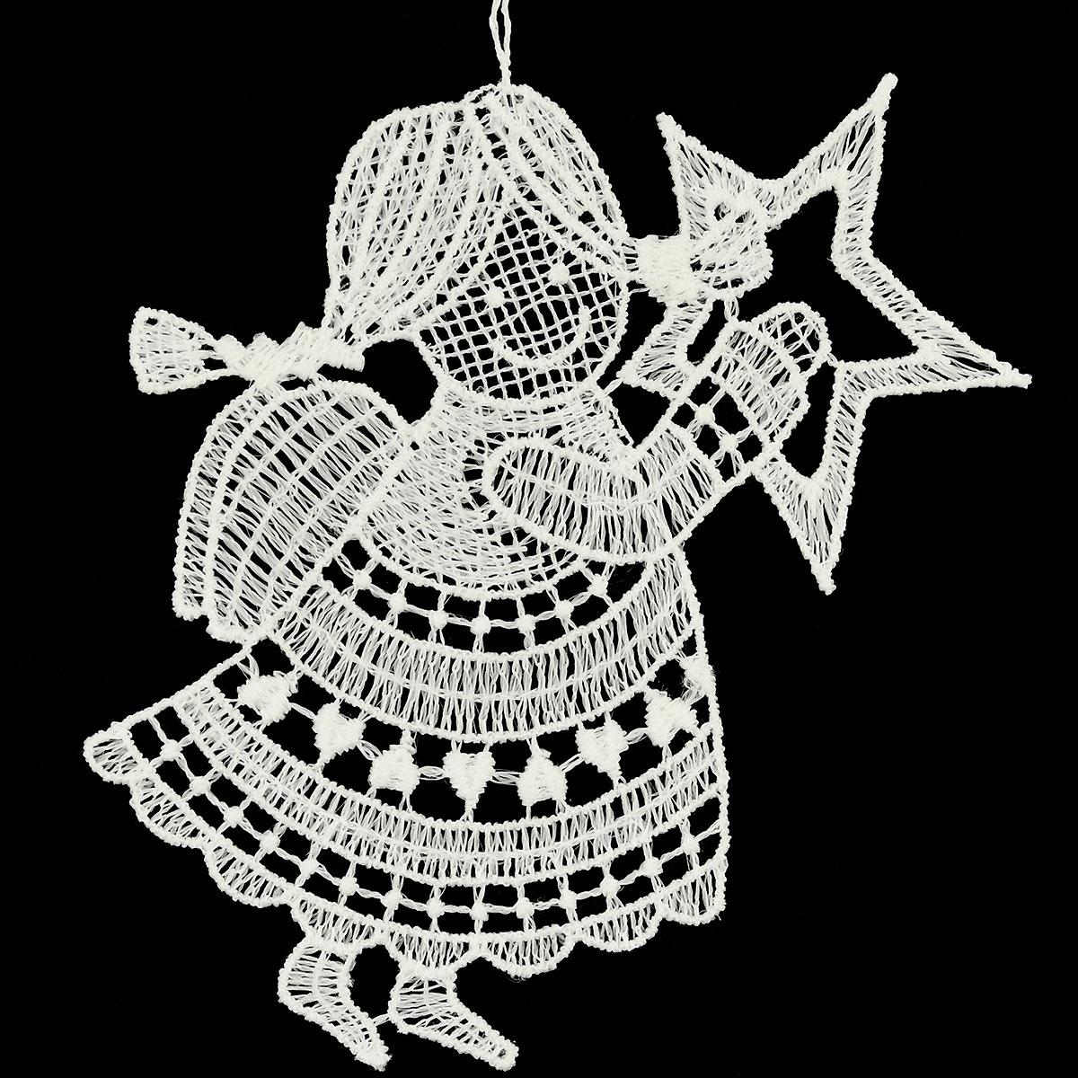 Angel With Star White Lace Ornament