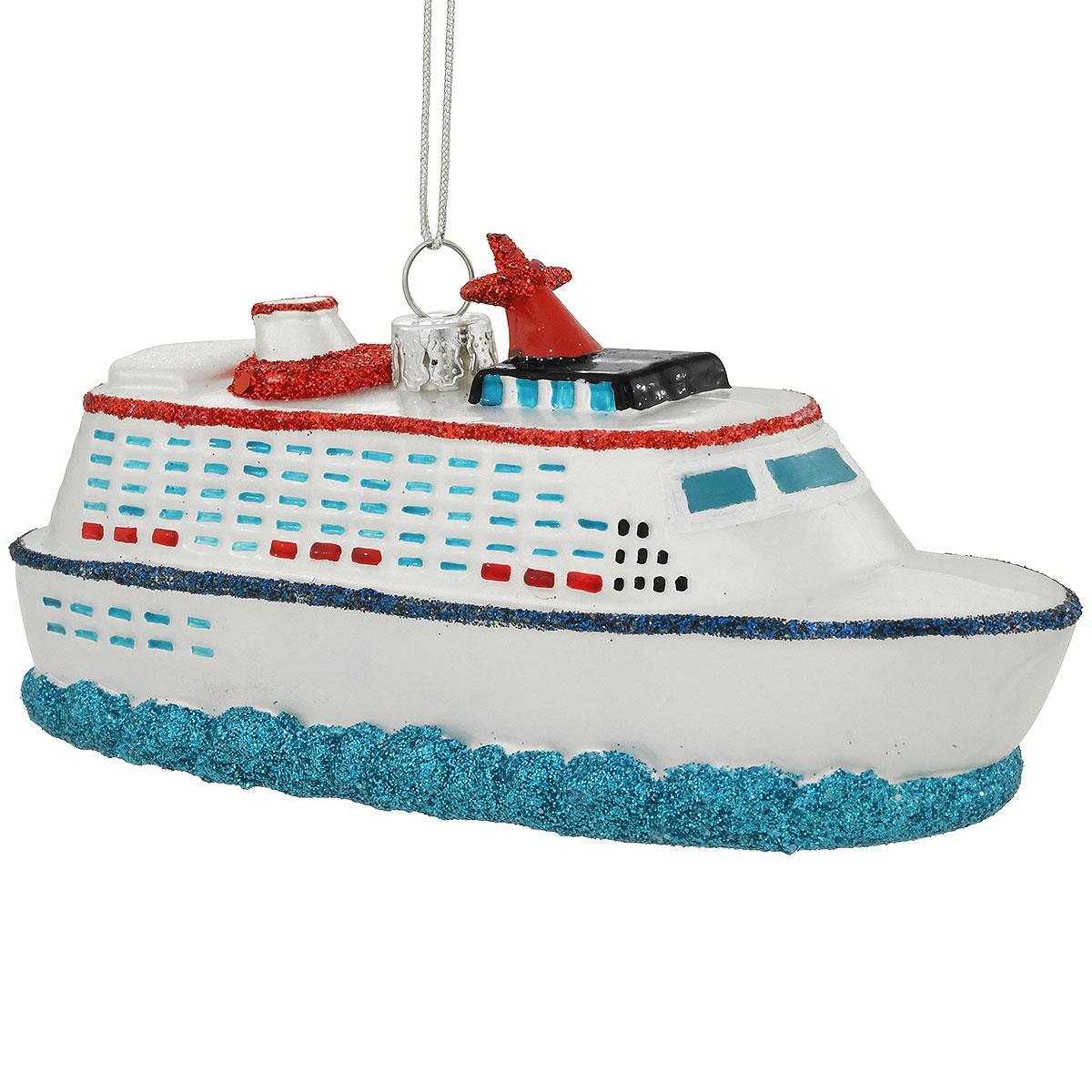 Glass Cruise Ship Ornament