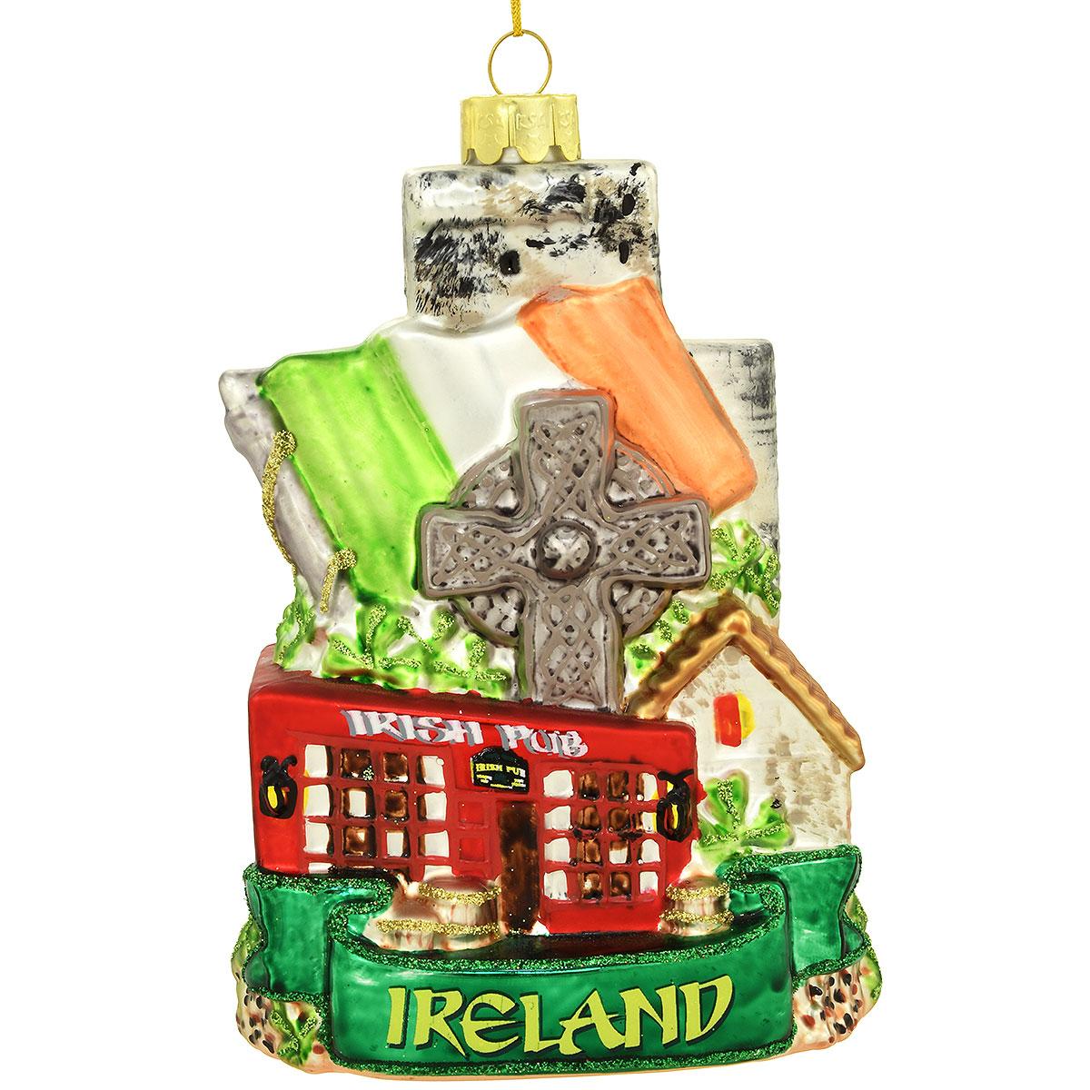 Ireland Cityscape Glass Ornament
