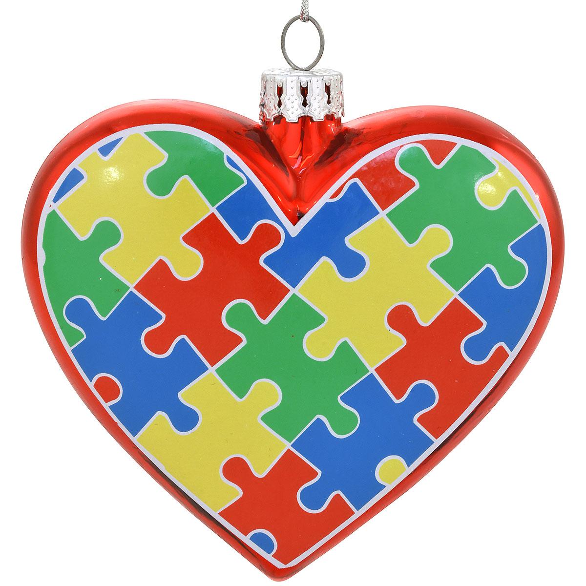 Heart Puzzle Piece Ornament