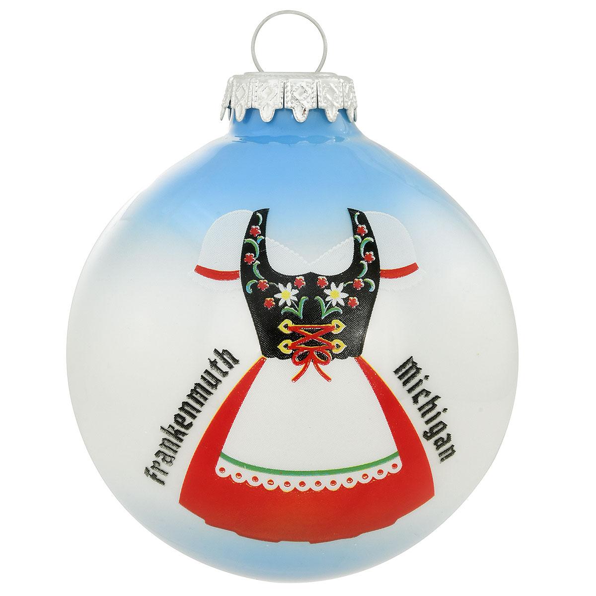 Frankenmuth Dirndl Glass Ornament