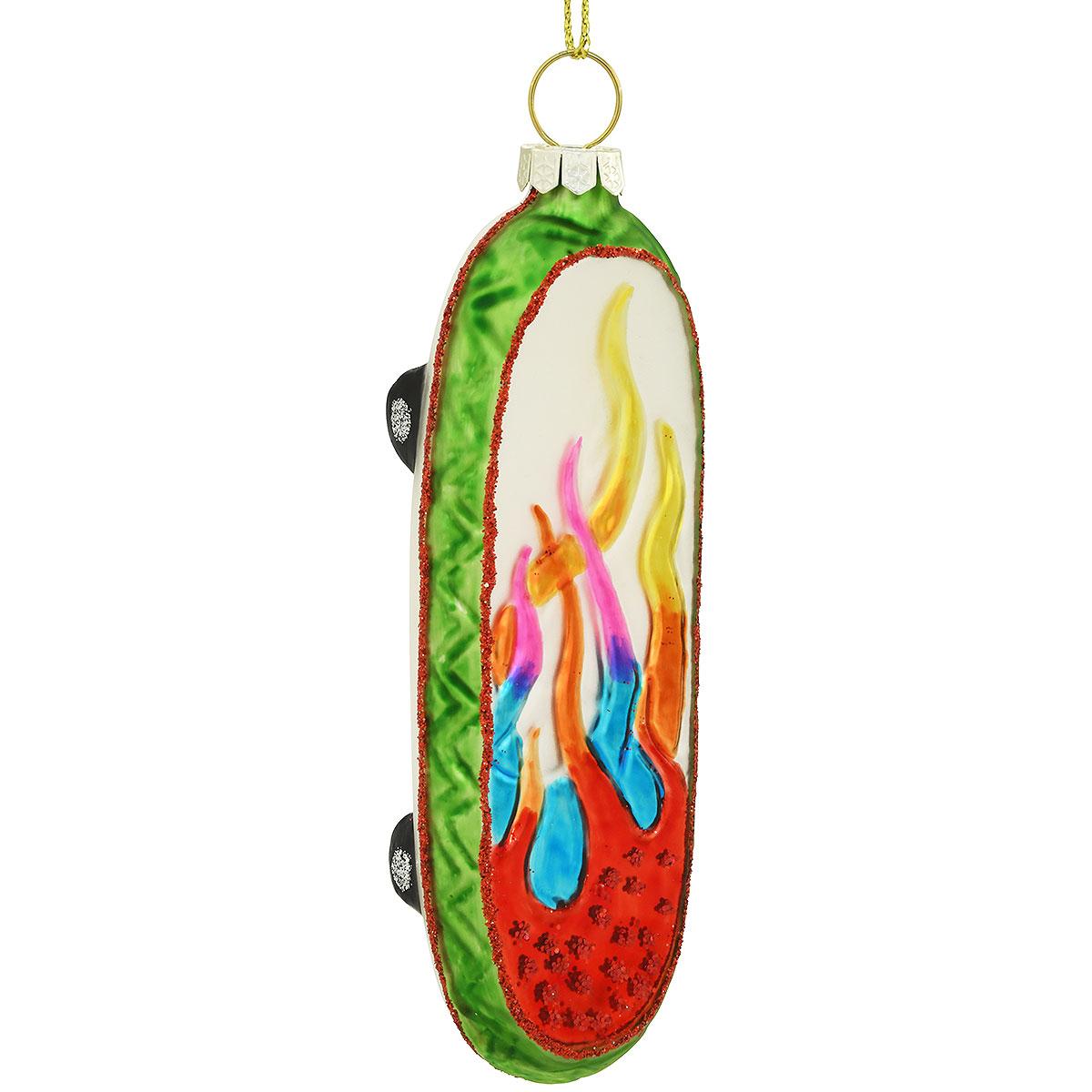 Skateboard Glass Ornament