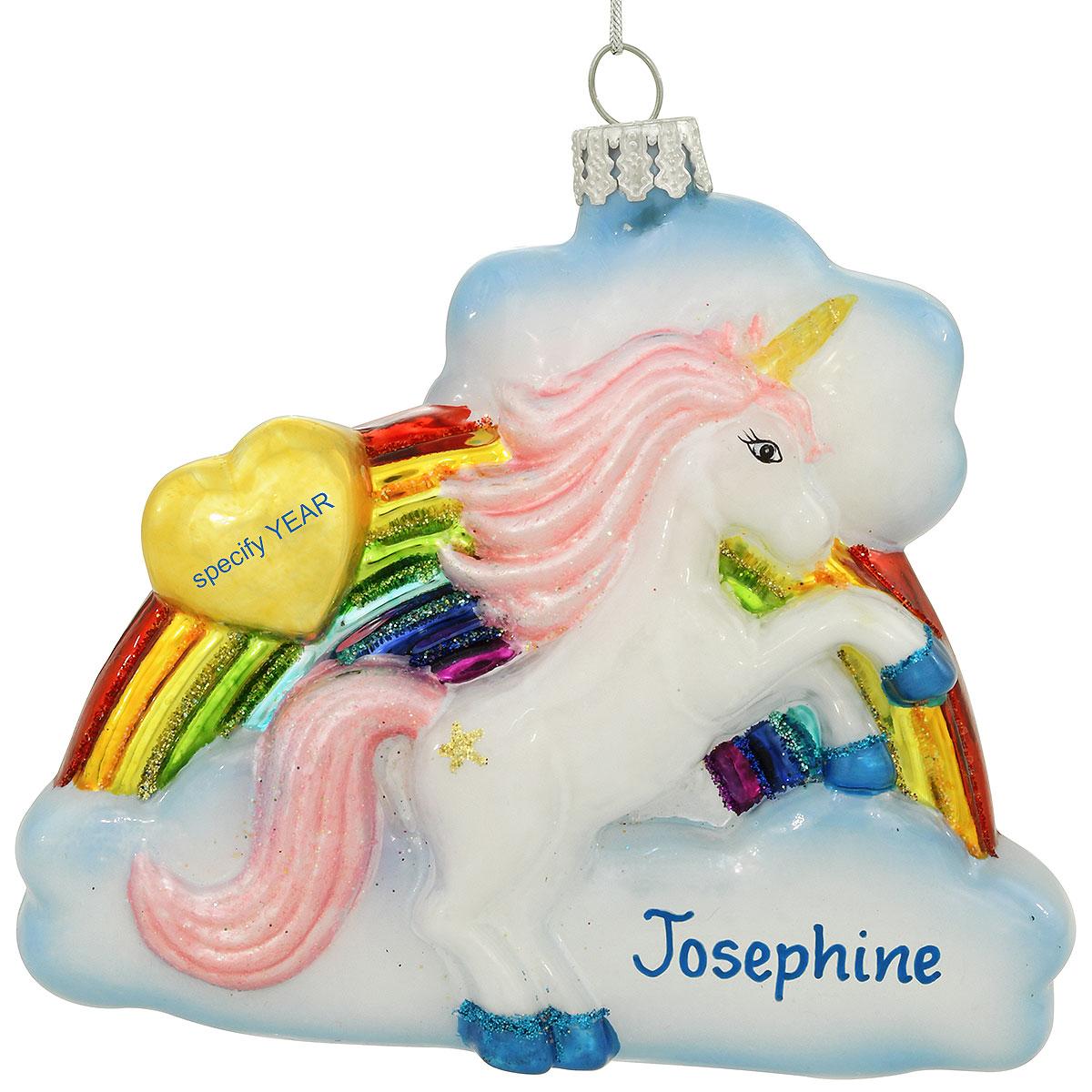 Unicorn And Rainbow Ornament