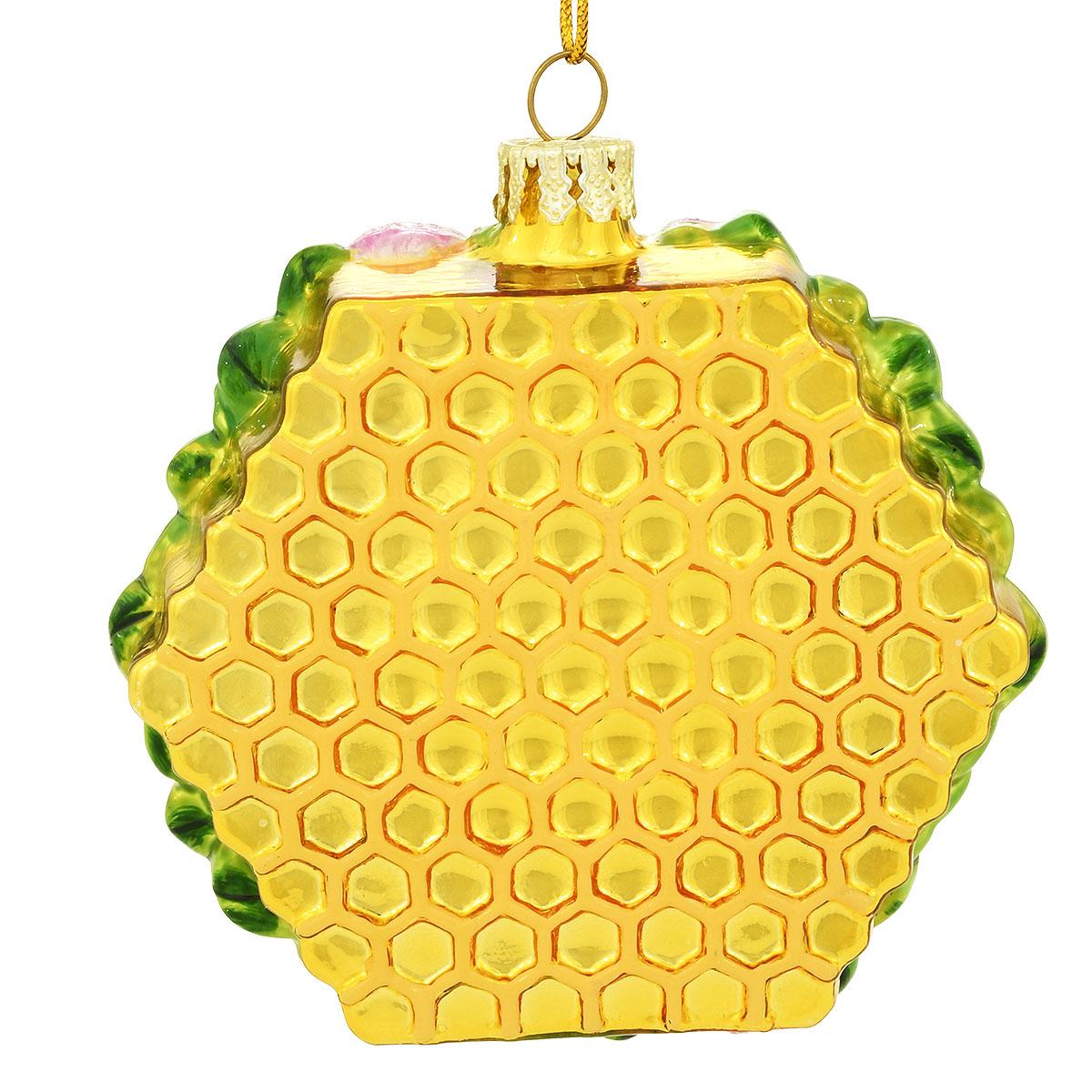 Bee Honeycomb Glass Ornament