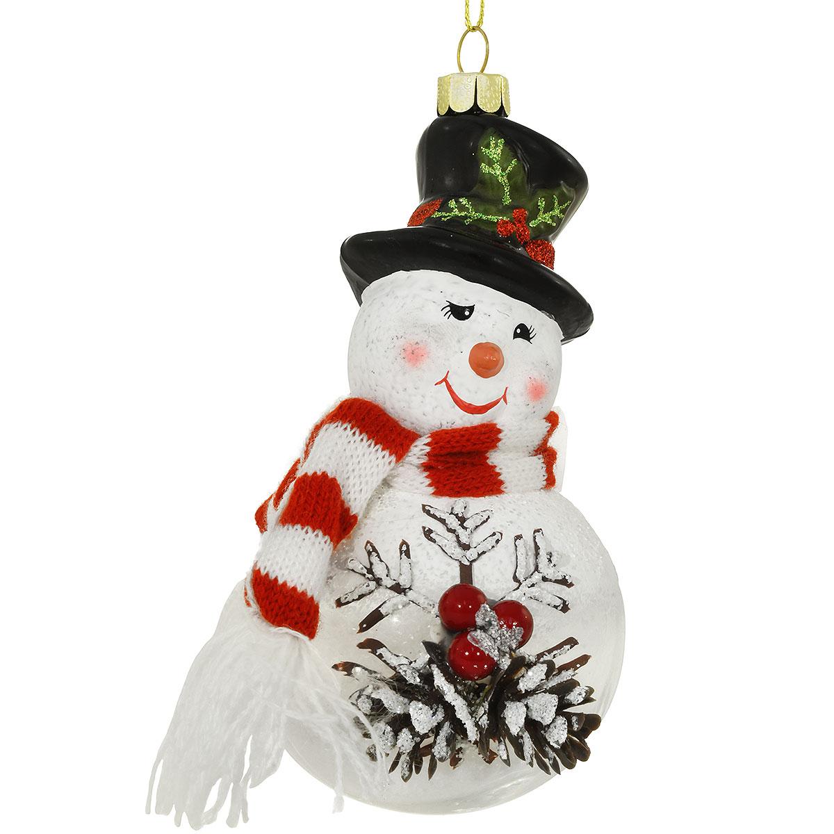 Snowman With Snowflake And Pinecone