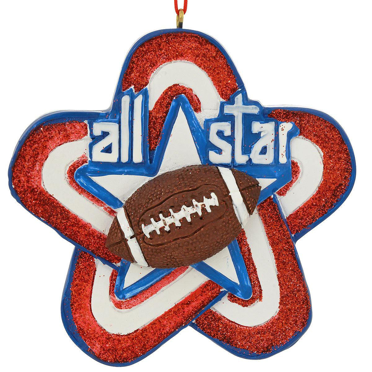 All Star Football Resin Ornament