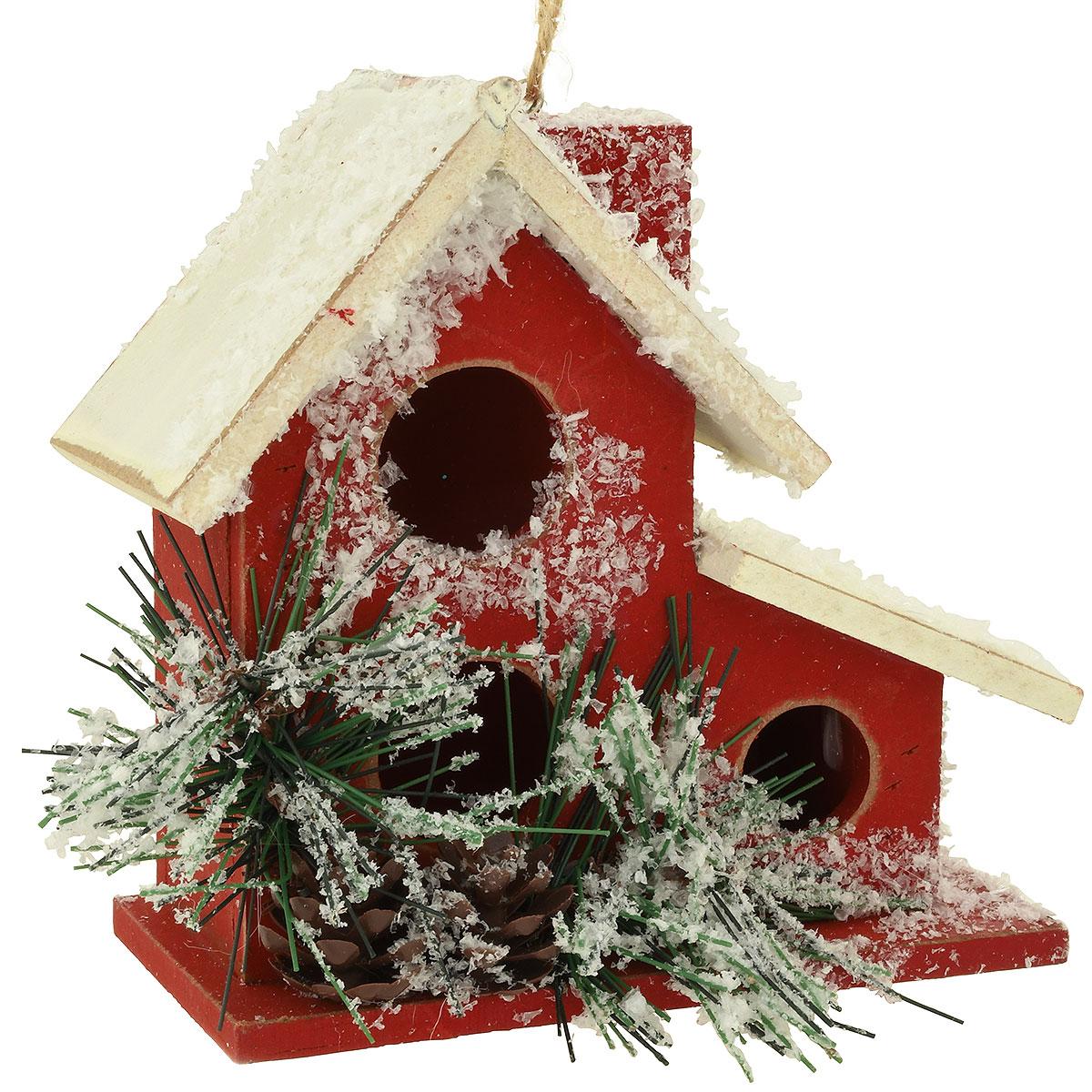 Wood Birdhouse Ornament