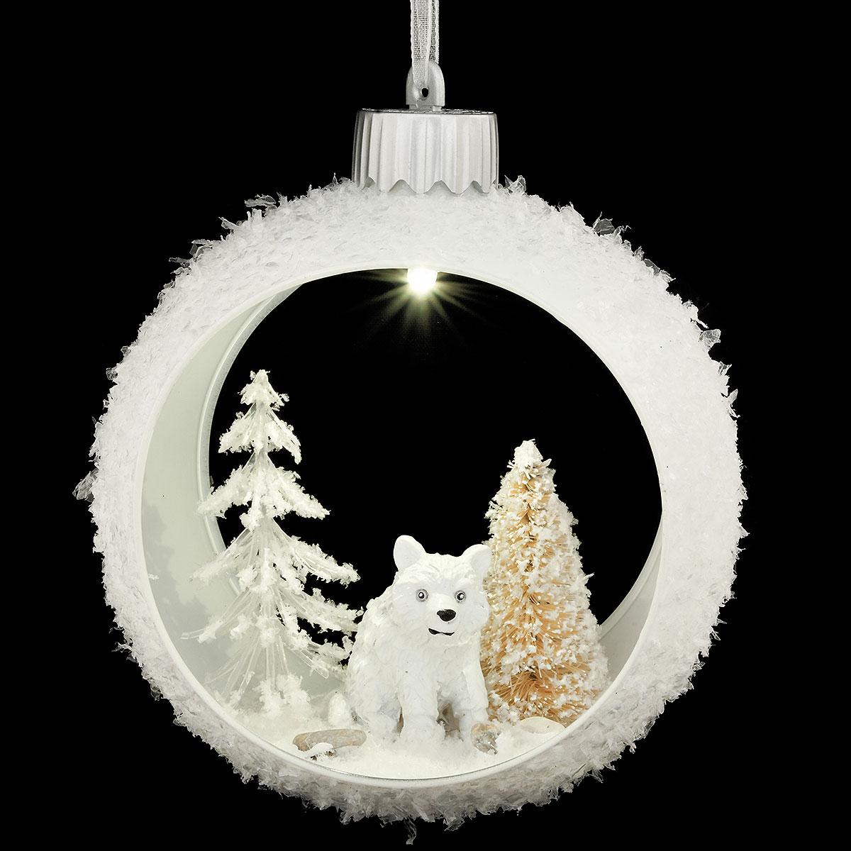 Lighted Polar Bear Diorama Ornament
