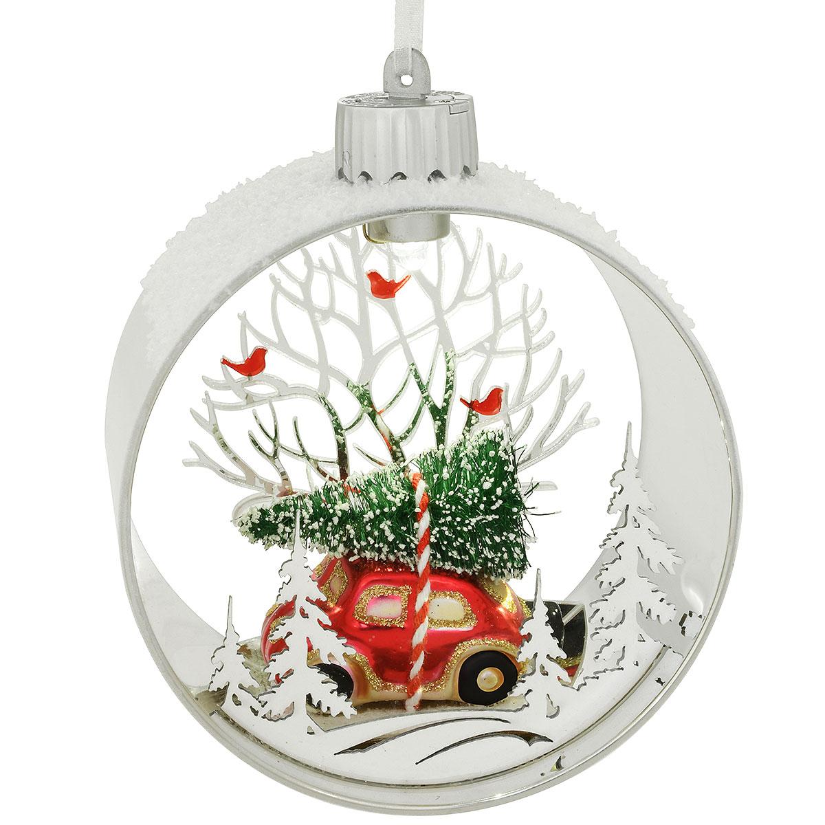 Car With Tree Diorama Ornament