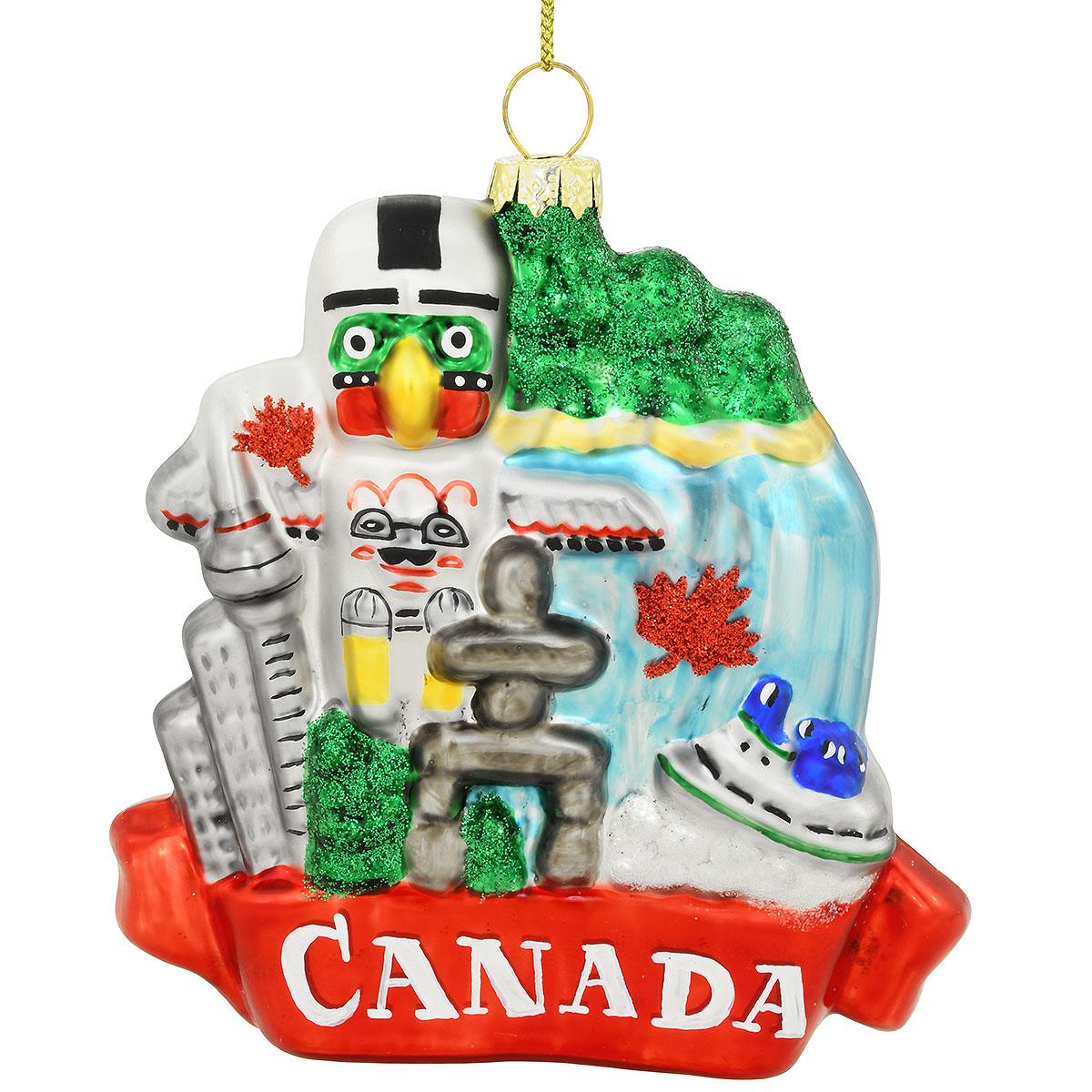 Canadian Landmarks Glass Ornament