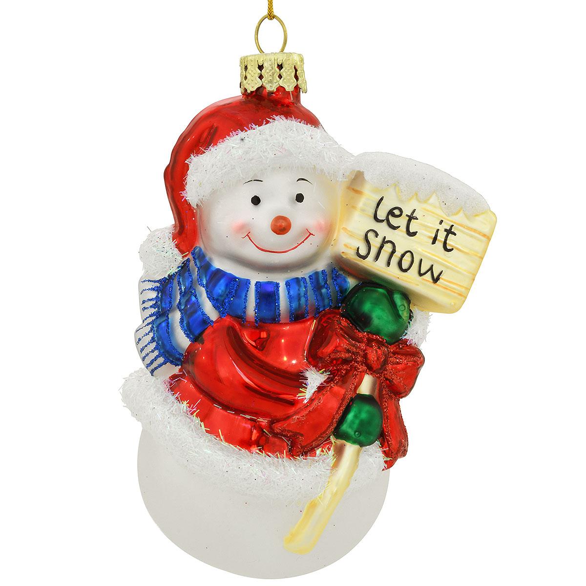 Snowman With Sign Ornament