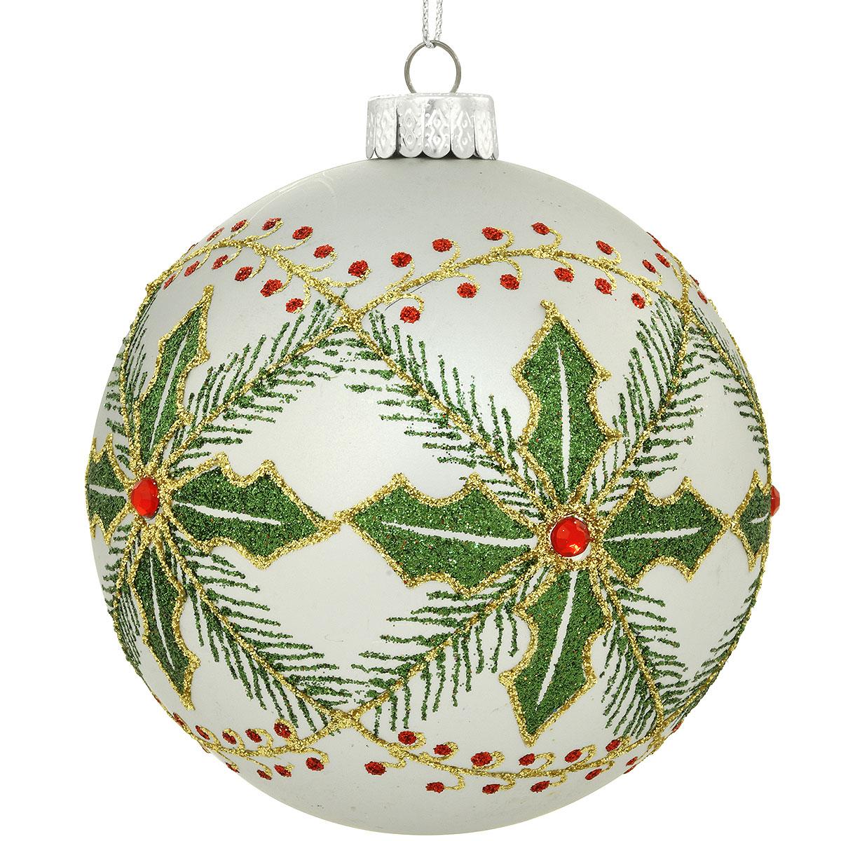 Holly Design Plastic Ornament