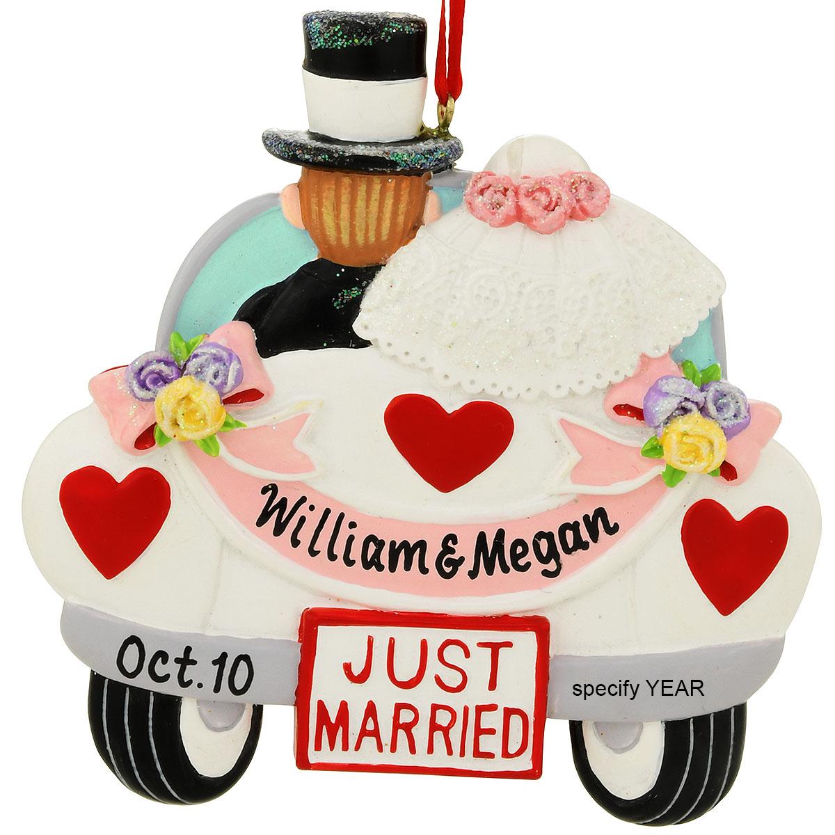 Just Married Car Ornament