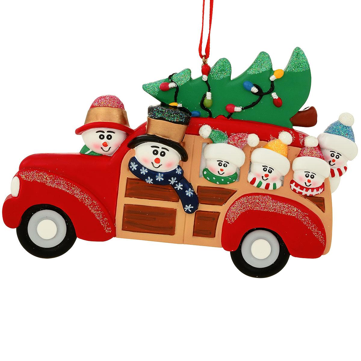Family Of 6 Station Wagon Ornament