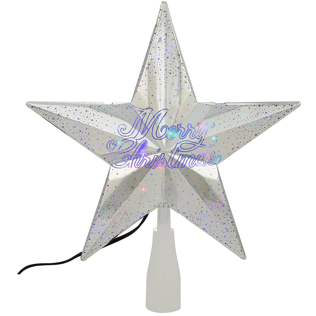 Merry Christmas Star LED Tree Topper