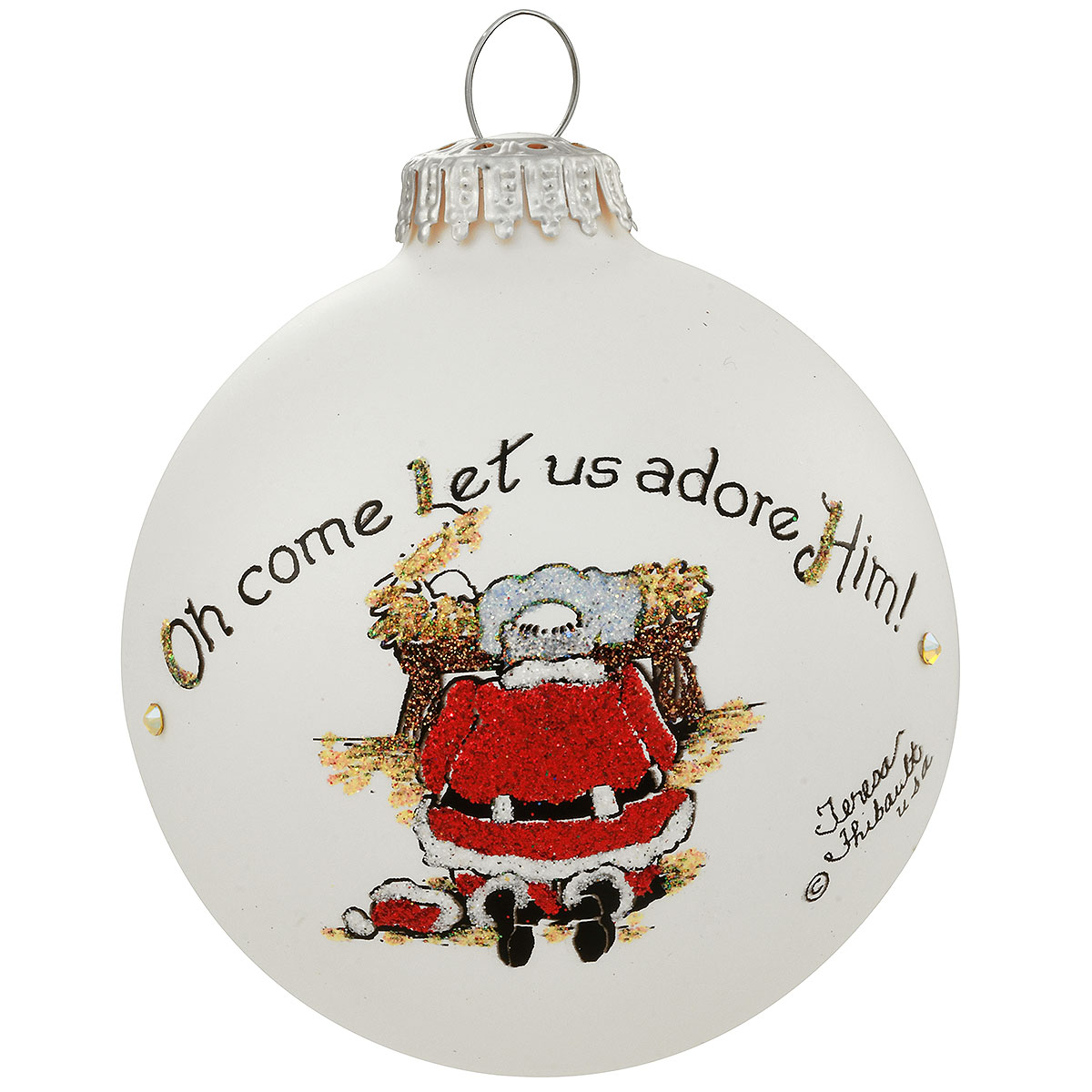 Adore Him Santa Kneeling Ornament