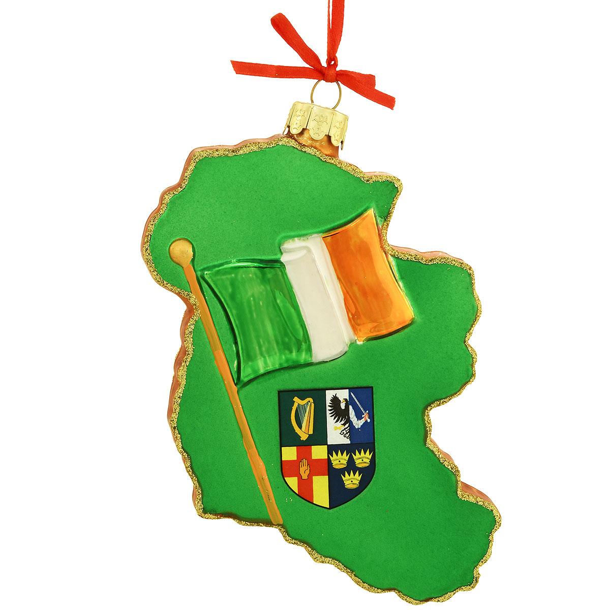 Ireland Map Glass Ornament