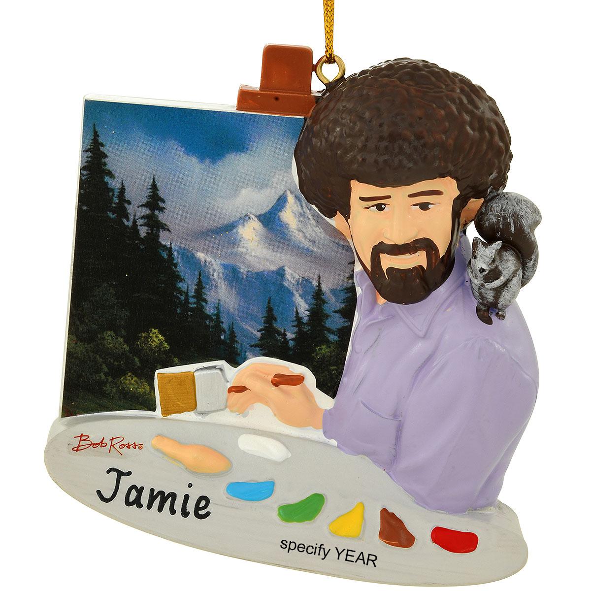 Personalized Bob Ross Painting Landscape Resin Ornament