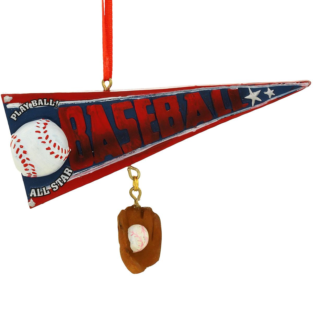Baseball Pennant Resin Ornament