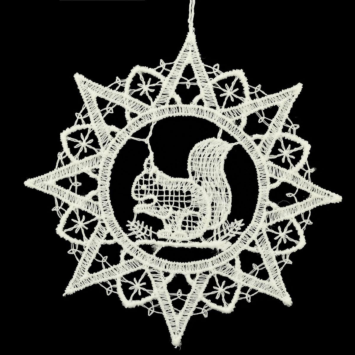 Star With Squirrel Lace Ornament