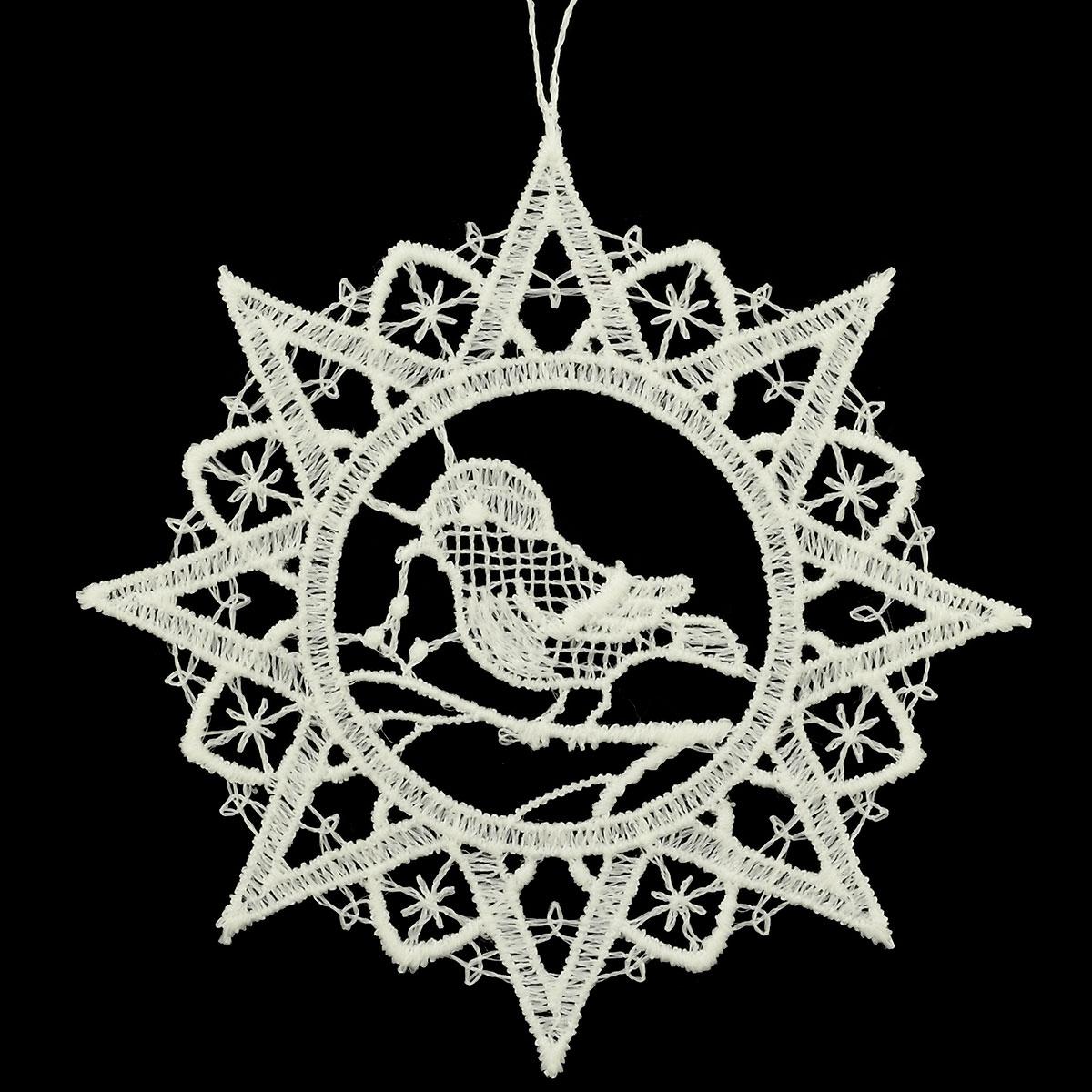 Star With Bird Lace Ornament