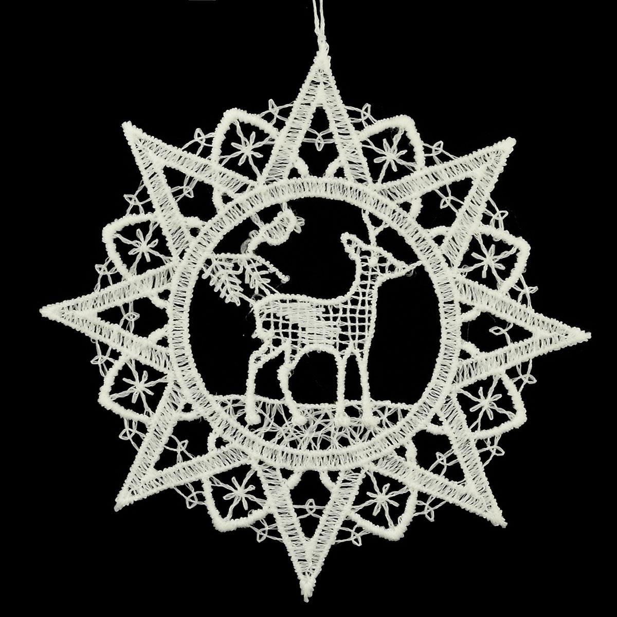 Star With Deer Lace Ornament