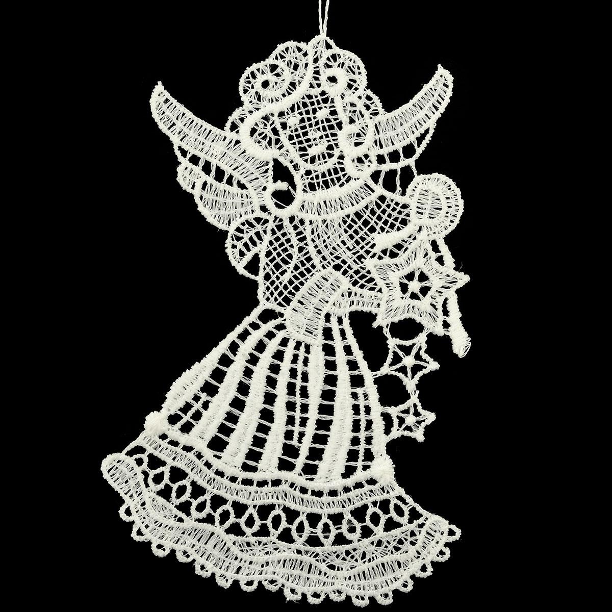 Angel With Stars Lace Ornament